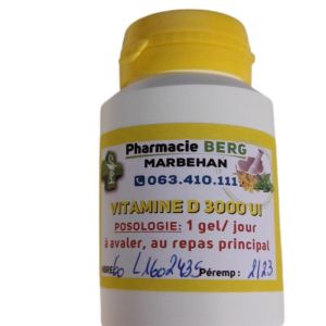 Pharmacie Berg Vitamine d3 3000ui 60gel