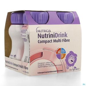 Nutrinidrink Compact Multi Fibre Fraise 4x125ml