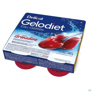 Gelodiet Eau Gel. Sucree Grenadine Pot 4x120g