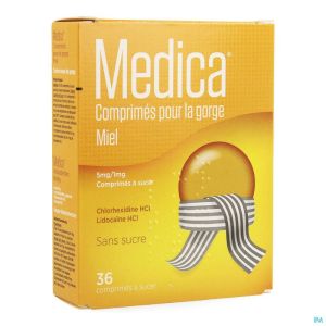 Medica comprimes gorge miel comp a sucer 36