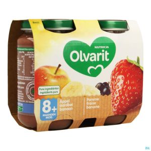 Olvarit Fruit Pomme Fraise Cassis 2x200g 8m60