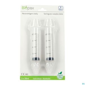 Biopax Seringue Nasale Bebe 4m+ 2x20ml + 2 Embouts