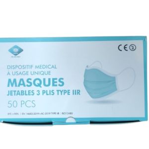 Masques chirurgicaux IIR adulte 50 pièces