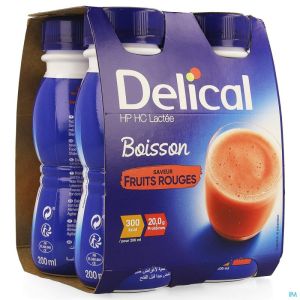 Delical Boisson Lactee Hp-hc Fruits Rouges 4x200ml