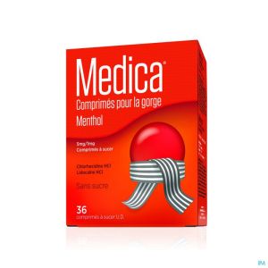 Medica comprimes gorge menthol 36 ud