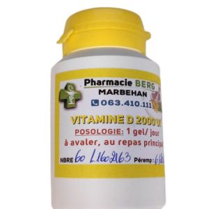 Pharmacie Berg Vitamine D3 2000ui 60gel