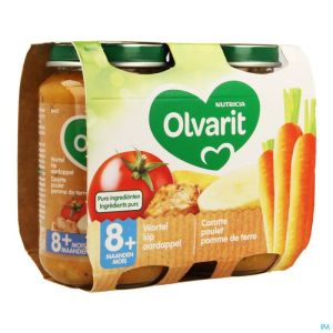 Olvarit Carotte Poulet Puree 2x200g 8m01