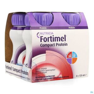 Fortimel Compact Protein Fraich. Fr.rouge 4x125ml