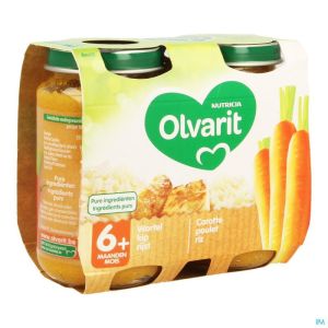 Olvarit Carotte Poulet Riz 2x200g 6m00