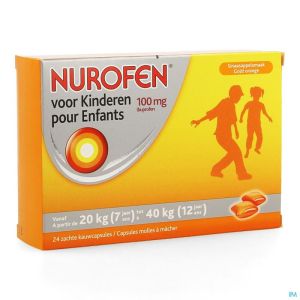 Nurofen enfant 100mg caps molles a macher 24