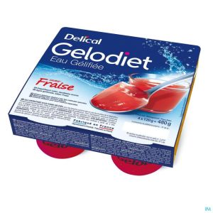 Gelodiet Eau Gel. Sucree Fraise Pot 4x120g