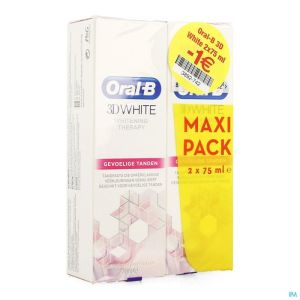 Oral-b 3d White Sensitive 2x75ml Promo -1€