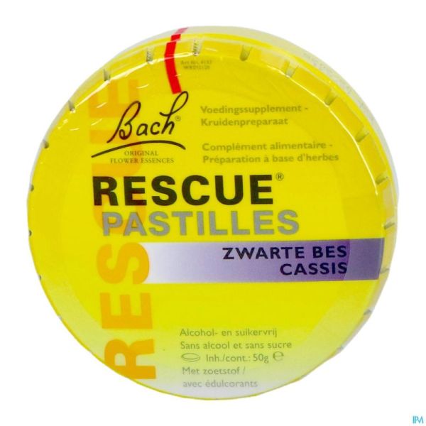 Bach rescue pastilles cassis sans sucre 50g