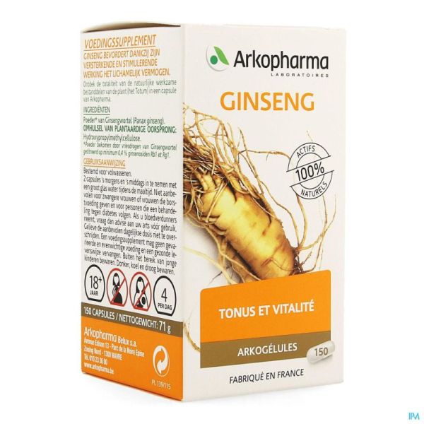 Arkogelules ginseng vegetal 150