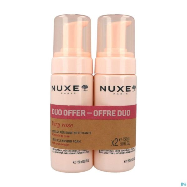 Nuxe Very Rose Duo Mousse Nettoyante 2x150ml