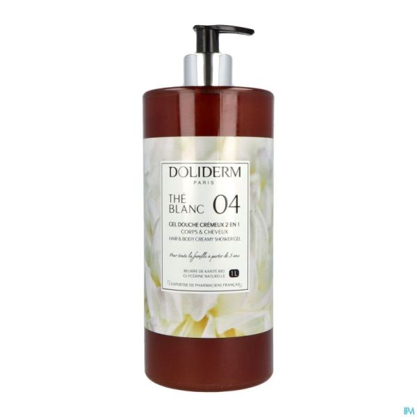 Doliderm gel douche 2en1 the blanc fl pompe    1l