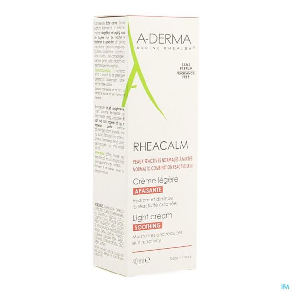 Aderma Rheacalm Cr Apaisante Legere Tube 40ml