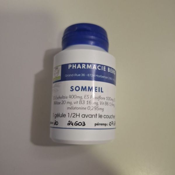 Pharmacie Berg – Gélules Sommeil – 20 gélules