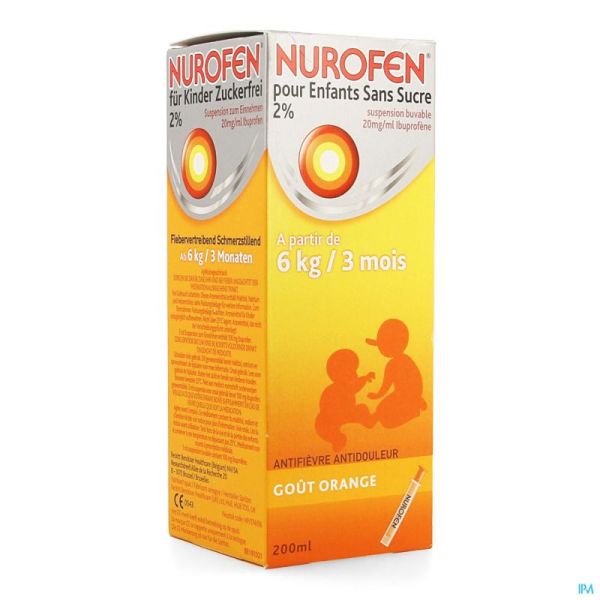 Nurofen enfant orange susp sans sucre 200 ml