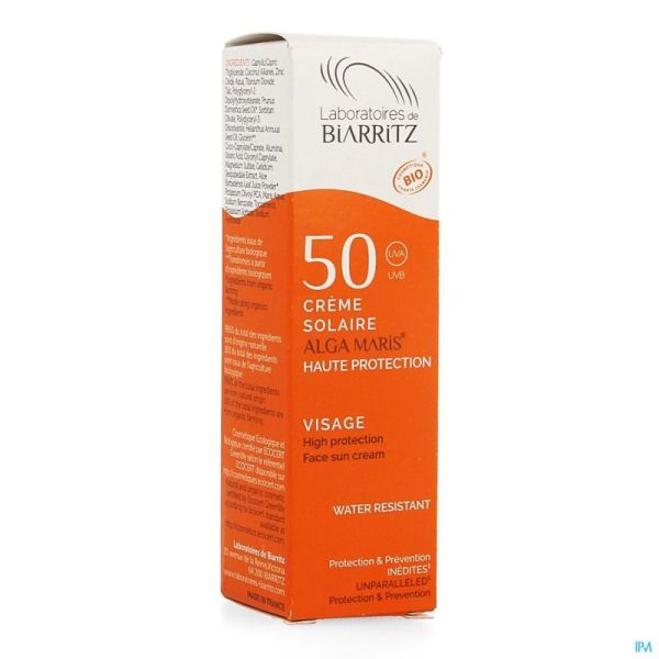 Alga Maris Creme Solaire Visage Ip50 50ml