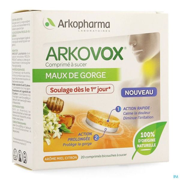 Arkovox mal gorge miel citron comp a sucer 20
