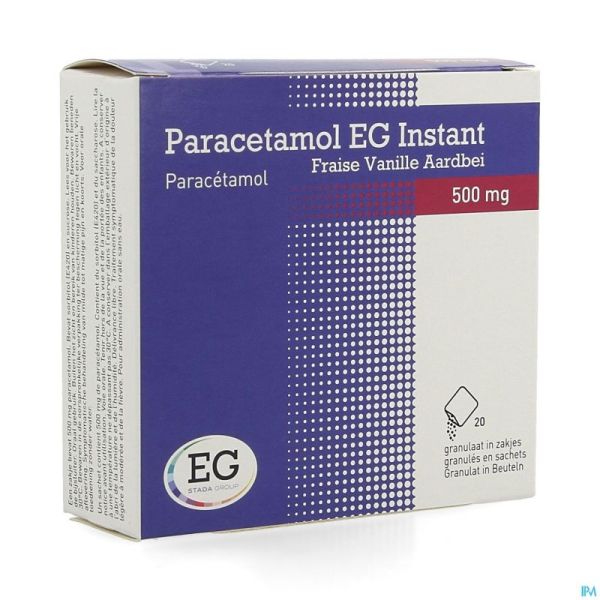Paracetamol EG Inst.500Mg Vanille-Fraise    Sach20