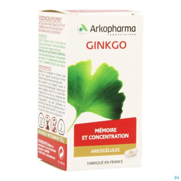 Arkogelules ginkgo biloba vegetal    45