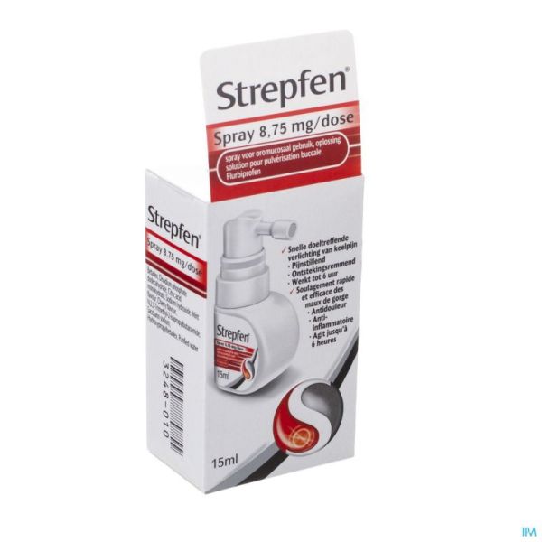 Strepfen 8,75 mg spray sol pulv buccale 15 ml