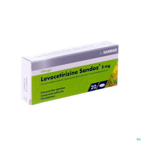 Levocetirizine sandoz 5 mg comp enrob. 20 x 5 mg