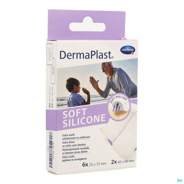 Dermaplast soft silicone 25x72mm 6 / 40x60mm 2