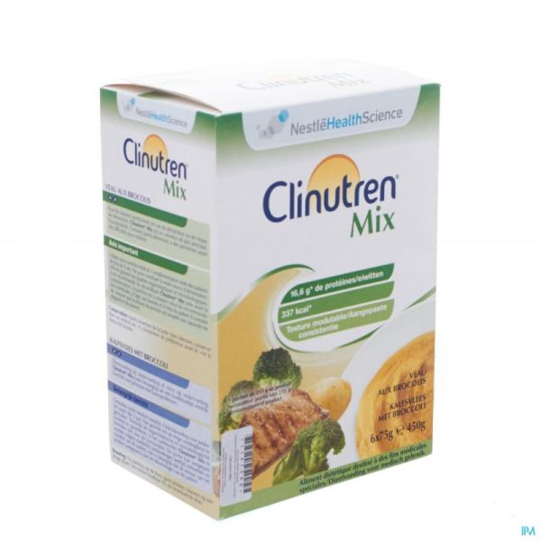 Clinutren Mix Veau-broccoli Nf Sach 6x75g