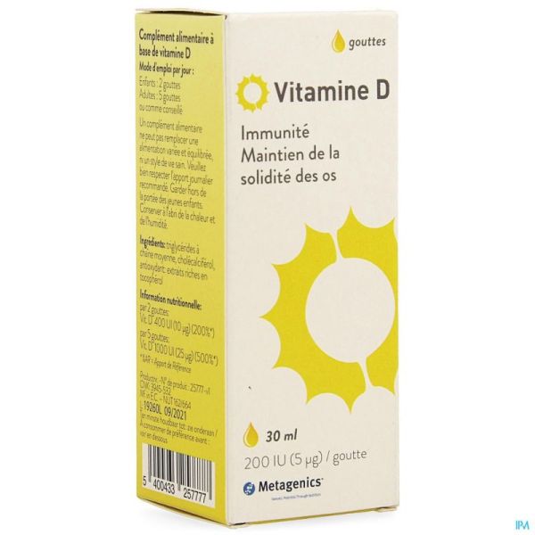 Vitamine D3 Liquid 30ml 25777 Metagenics