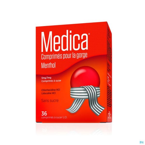 Medica comprimes gorge menthol 36 ud