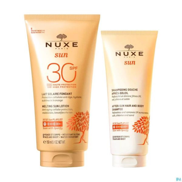 Nuxe Sun Duo Lait Solaire Fond.spf30 150ml+sh Free