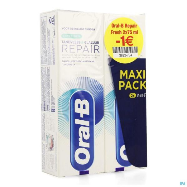 Oral-b Tp Repair Extra Fresh 2x75ml Promo -1€