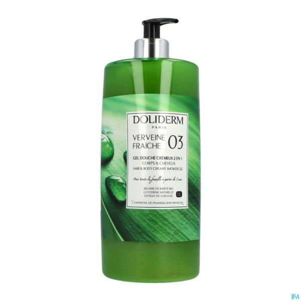 Doliderm gel douche 2en1 verveine frche flpompe 1l
