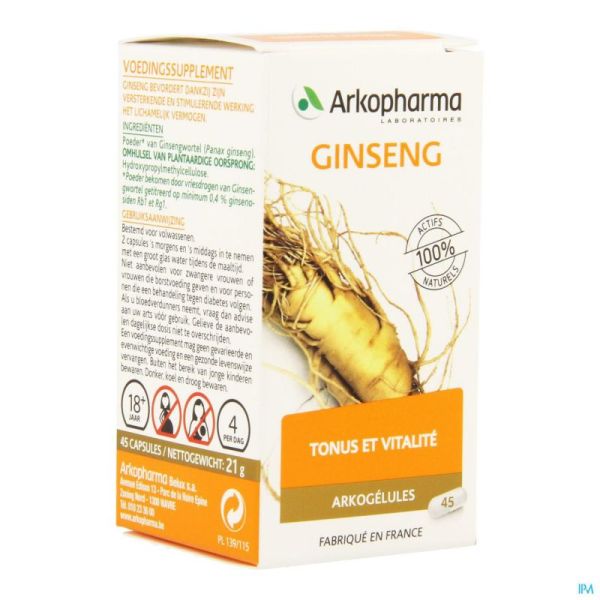 Arkogelules ginseng vegetal 45
