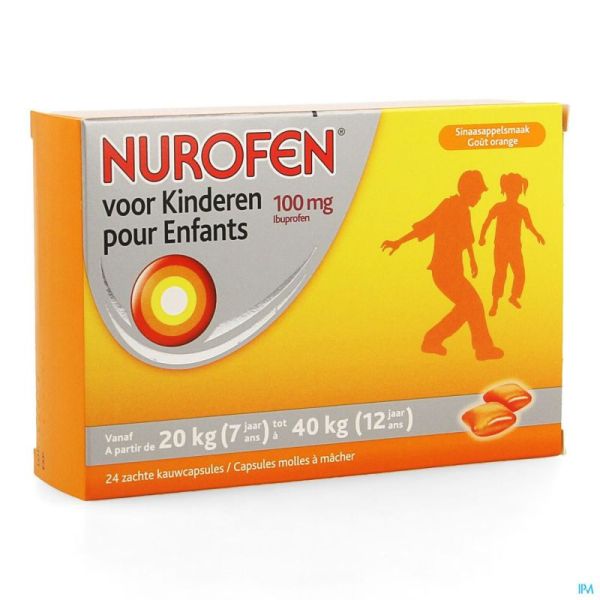 Nurofen enfant 100mg caps molles a macher 24