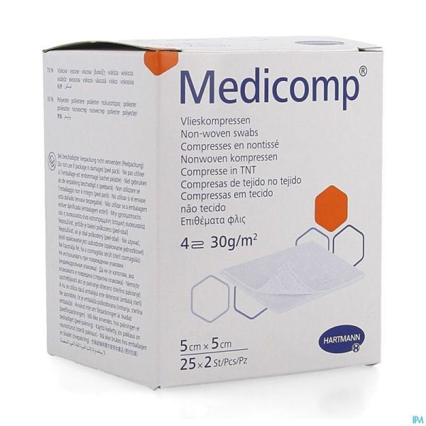 Medicomp Cp Ster 4pl 5x5cm 30g 25x2