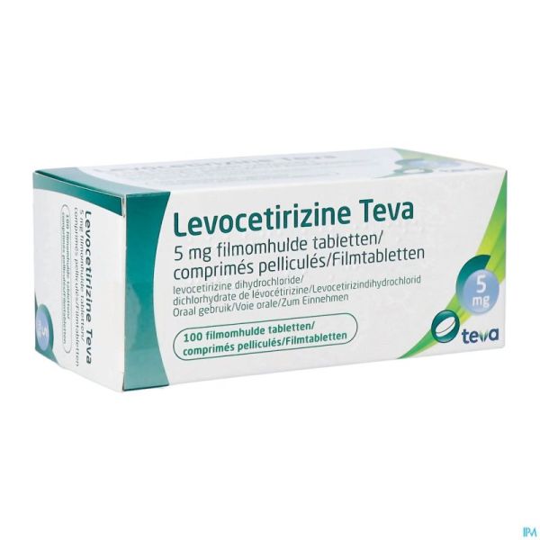 Levocetirizine Teva 5mg Comp Pell 100 X 5mg